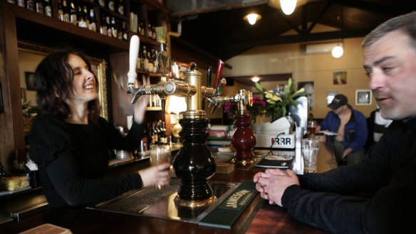 Enjoying the company and the refreshment at the Drunken Poet in West Melbourne.