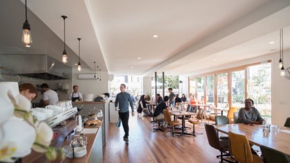 Rudimentary cafe in Footscray is fashioned out of three shipping containers.