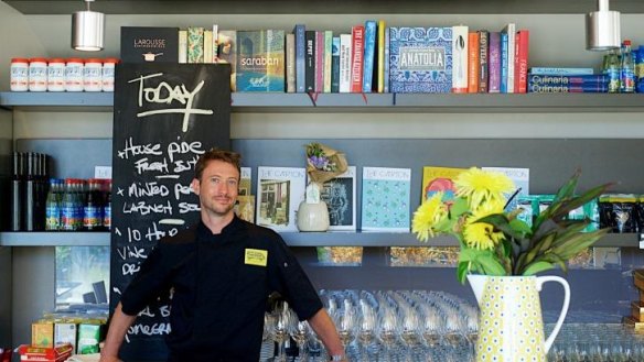 Sydney chef Travis Harvey in his pop-up cafe, harvested.