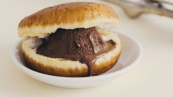 Gelatissimo's gelato-filled doughnut.