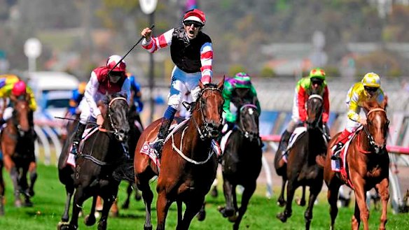 Victoria Derby winner Polanski ridden by Hugh Bowman.