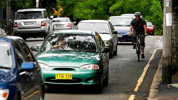 Careful undertaking ... it's legal for bicycles to overtake cars on the left.
