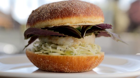 Lobster doughnut burger at Mammoth cafe in Armadale.