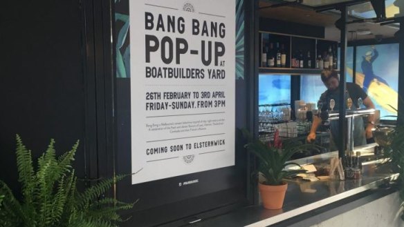 Bang Bang gets a trial run with a pop-up at South Wharf.