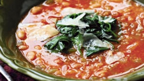 White bean soup with winter greens