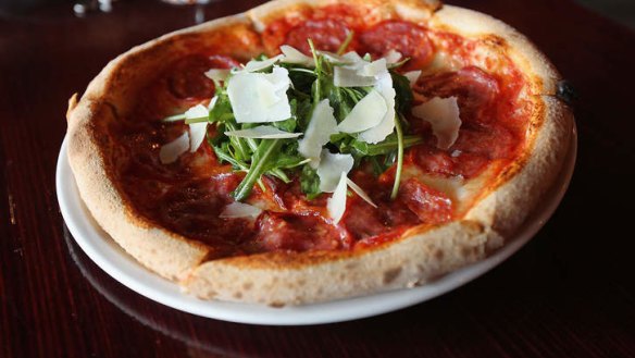 Hot stuff: The 'hot rocket' pizza at Bar Nonno.