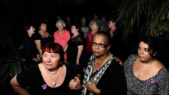 Years of grief ... Lily Arthur, of Sydney, Heather Shearer, of SA, and Leonie Pope, of Brisbane have travelled to Canberra for the Senate Committee's findings.