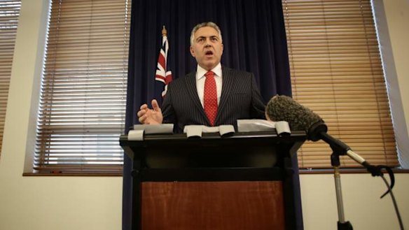 Shadow Treasurer Joe Hockey speaks to the media at Parliament House in Canberra. Photo: Alex Ellinghausen