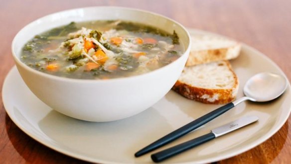 Chunky chicken and veggie soup