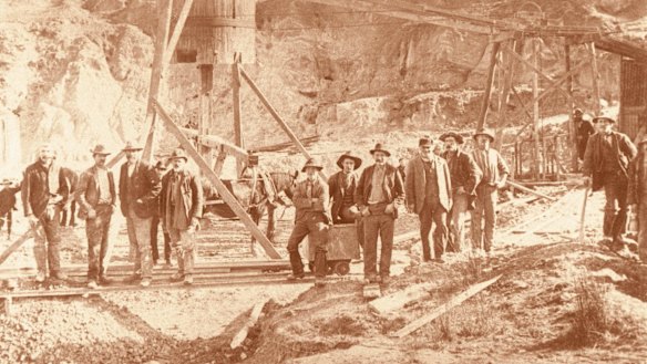 The gold rush in full swing at the Black Hill Mine in Ballarat.