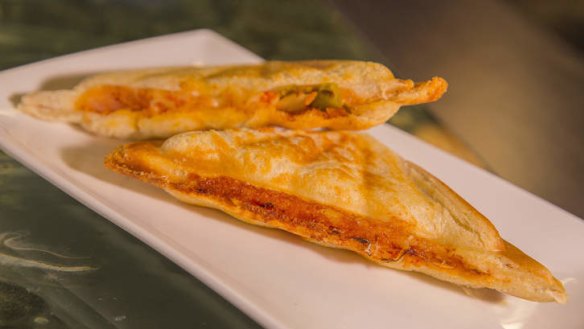 The kimchi and cheese jaffle from the snack menu.