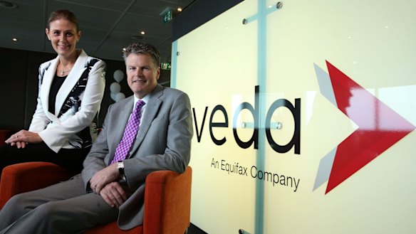 Veda Chief Nerida Caesar with Equifax president, international, John Hartman.