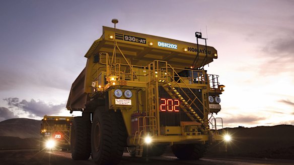 Rio Tinto autonomous haulage trucks, West Angelas minesite.