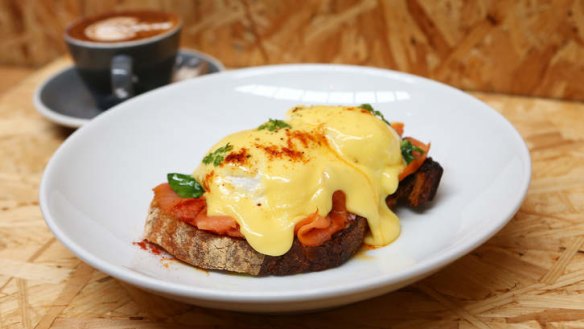 The salmon benedict.