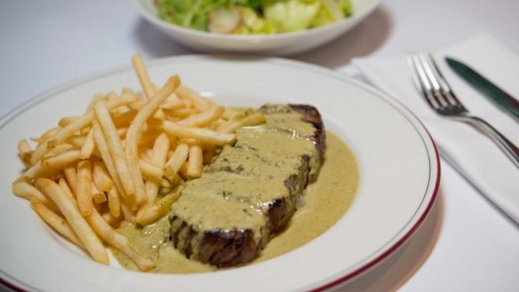 Steak frites served at Entrecote in South Yarra.