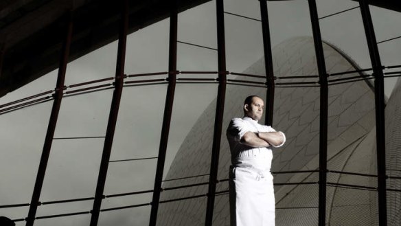 Guillaume Brahimi in his restaurant at the Bennelong site in the Opera House.