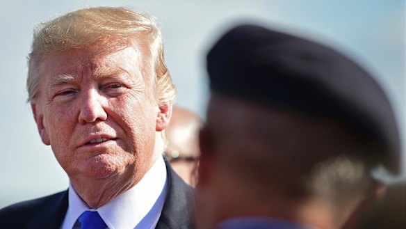 US President Donald Trump in Vienna, Ohio.