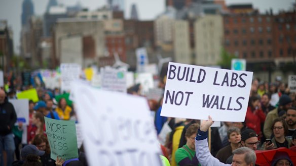 Demonstrators in the March for Science in Philadelphia.