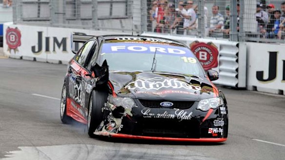 Webb on top as rain leaves heads and tyres spinning