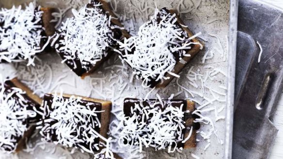 Australia Day baking: Adam Liaw's lamington blondies.