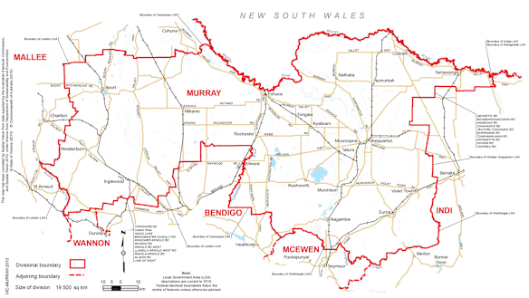 The electorate of Murray in northern Victoria.