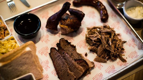 The shared platter offers a meat fix.