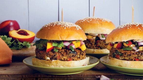 Vegan blackbean burgers, from <i>Isa Does It</i>, Hachette Australia.