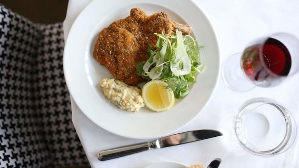 Veal cotoletta with sauce gribiche.