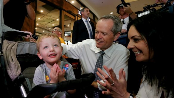 Opposition Leader Bill Shorten with Labor's candidate for Lindsay, Emma Husar. 