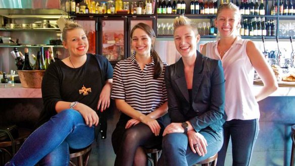 Successful sommeliers: Samantha Payne of China Lane, Caitlyn Rees of The Wine Library,  Rebecca Lines of Bar H and Pip Whitting of the Merivale restaurant.