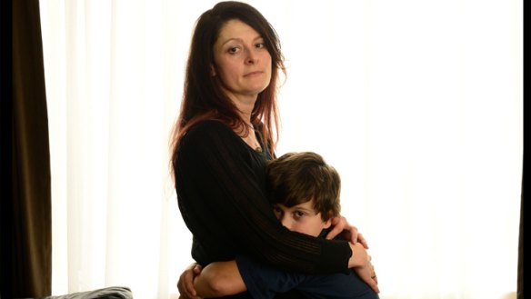 Sandra Surace and her son Robert, eight, who almost died after eating ice-cream.
