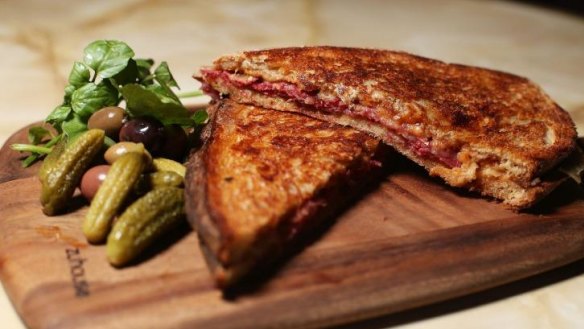 Grilled cheese and wagyu toastie.