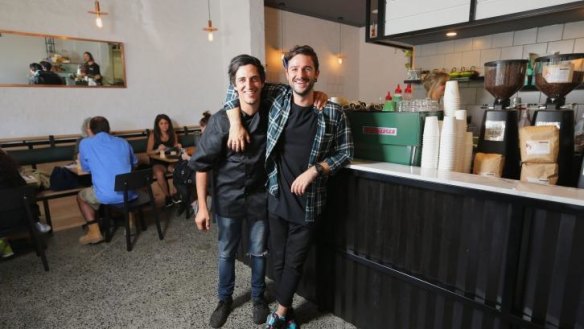 Ashley Tirosh (left) and Leor Haimes of District Brewer cafe in Bentleigh.