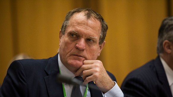 ATO Commissioner Chris Jordan during a ATO senate estimates hearing at Parliament House in Canberra on May 30, 2018. 