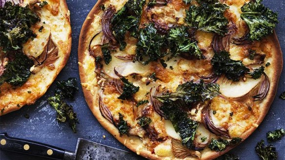 Mix up your pizza routine with potato and crispy kale.