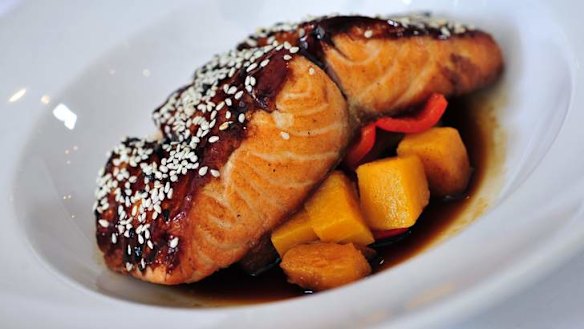 Atlantic salmon with cinnamon-infused soy.