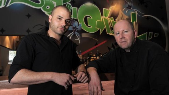 Co-owner Grant Macara, left, and head chef Derek Brown at Soju Girl.