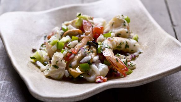 Frank Camorra's poached seafood salad aka salpicon.