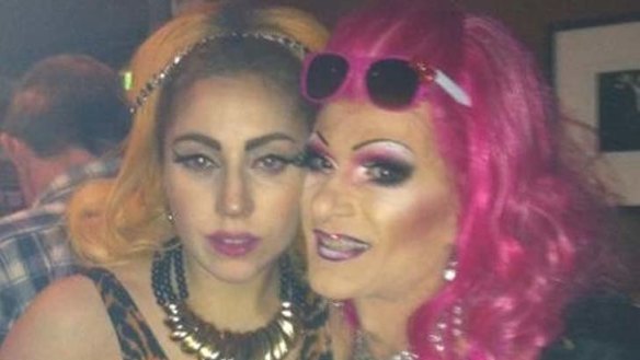 Lady Gaga with a fan at Northcote Social Club. Photo posted on Twitter.