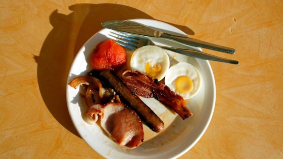 breakfast . 030410 AFR pic by Tanya Lake
generic cooked bacon and eggs food health diet cholesterol ...***FDCTRANSFER***