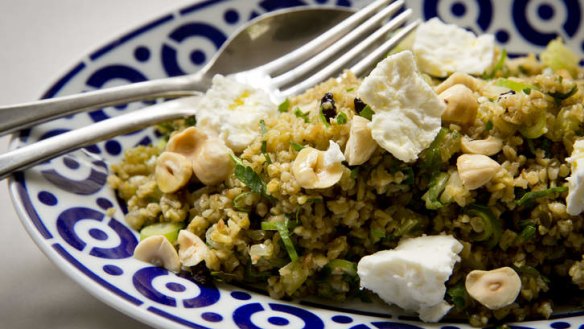 Frank Camorra's freekeh salad with hazelnuts and fetta.