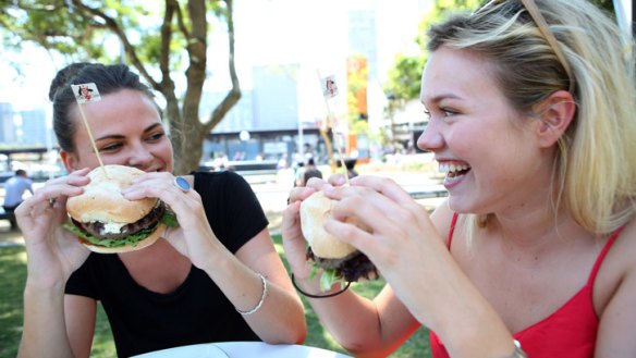 If eating kangaroo and emu is your thing, there's plenty of options this Australia Day. The Grill'd burger, pictured.
