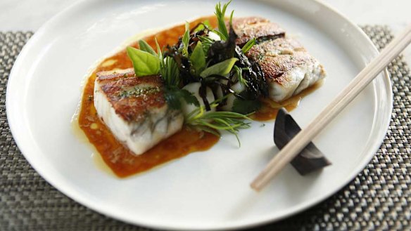 Stand out ... barramundi with baby turnips.