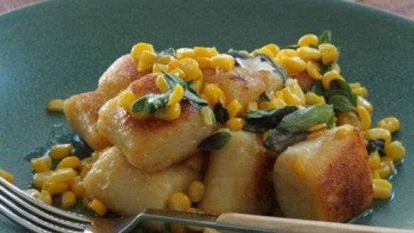 Gnocchi, sweetcorn and marjoram