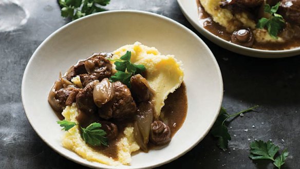 Best served with a glass of French red and good friends ... beef bourguignon.