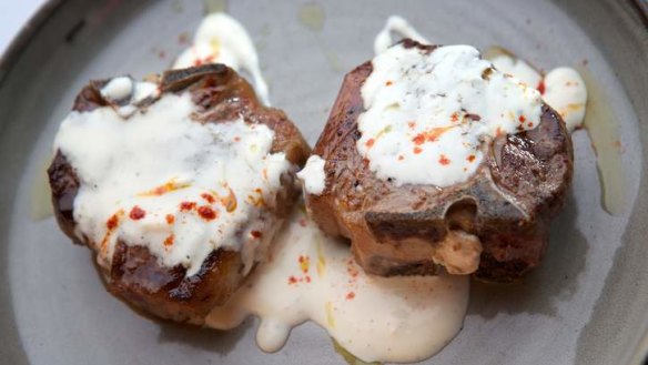 Go-to dish: Lamb T-bone chop with yoghurt sauce.