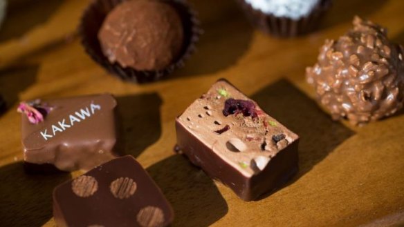 Raspberry delight, chocolate nougat, and caramelised banana are some of Kakawa Chocolate's signature pralines.