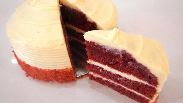 Red velvet cake at   Cake and Bake.