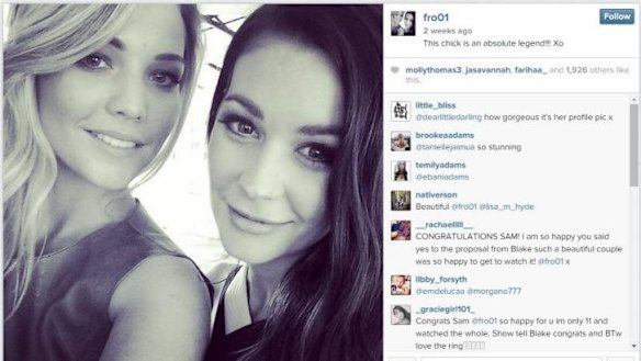A recent Instagram of Sam Frost and Lisa Hyde.