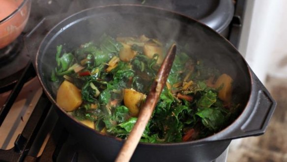 Chard and new potato curry from <i>River Cottage Veg</i>.